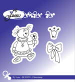 By Lene stempel BLS1029 - Girl with bow
