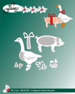 By Lene Dies BLD1699  - Christmas Duck & Pig