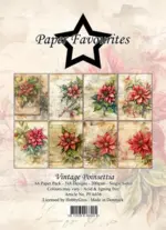 Paper Favourites A6 Paper Pack - Vintage Poinsettia