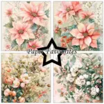 Paper Favourites A6 Paper Pack - Christmas Flowers
