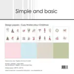 Simple and Basic Design Paper SBP772 - Cozy Watercolour Christmas 30,5x30,5cm (bestilling)