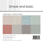 Simple and Basic Design Paper SBP574 - Christmas Patterns 15x15cm (bestilling)