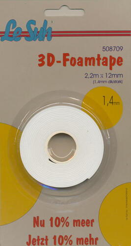 3D foam tape i rulle 1,4mm x 2,2meter