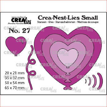 Crealies Dies Crea-Nest-Lies Small 27 - Ballon hjerte