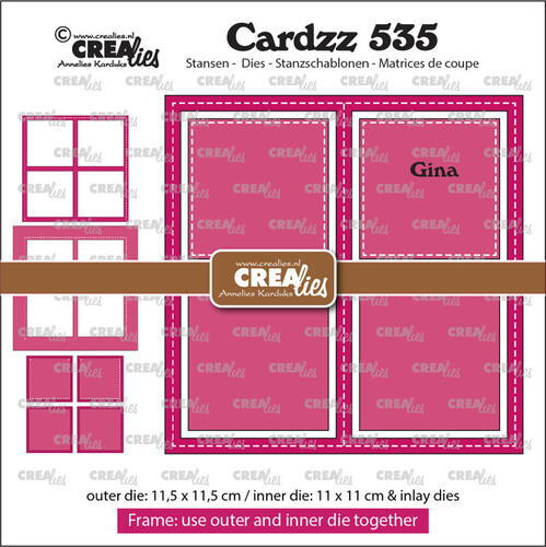 Crealies Cardzz Gatefold square card Add on
