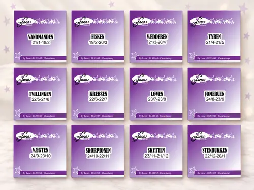 By Lene stempel BLS - Stjernetegn 12 pk stempler