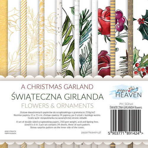 Paper Heaven A Christmas garland FLOWERS 15x15cm