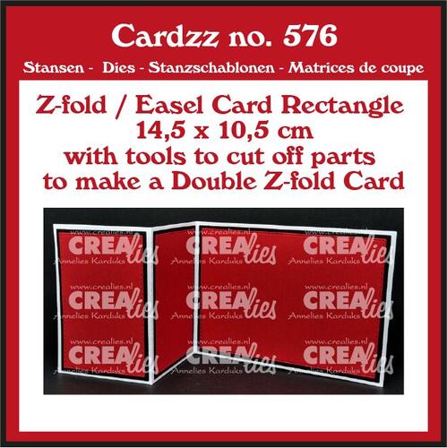 Crealies Dies Cardzz 576 - (Double) Z-fold / Easel card rectangle
