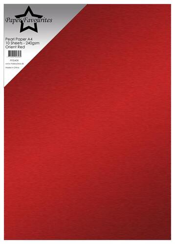 Paper Favourites Pearl Paper 240g - Orient Red