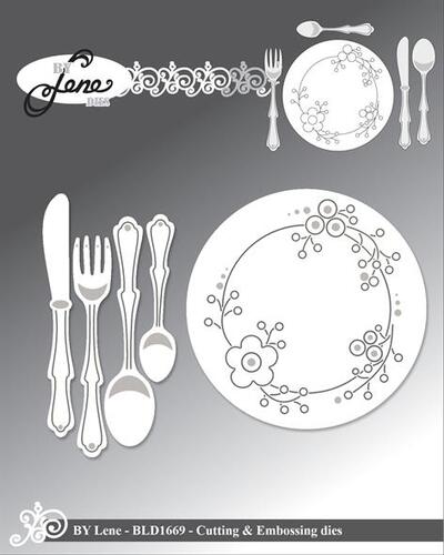 By Lene dies BLD1669 - Plate & Cutlery