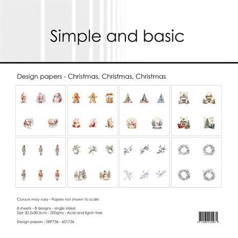 Simple and Basic Design Paper SBP736 - Christmas, Christmas, Christmas