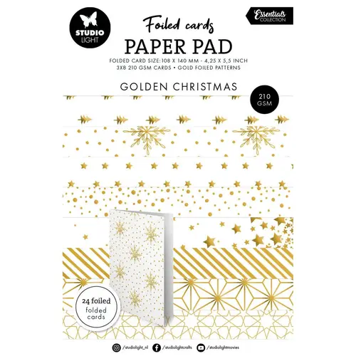 Studio Light Paper Pad A5 - Foiled Cards Gold Patterns