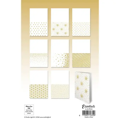Studio Light Paper Pad A5 - Foiled Cards Gold Patterns