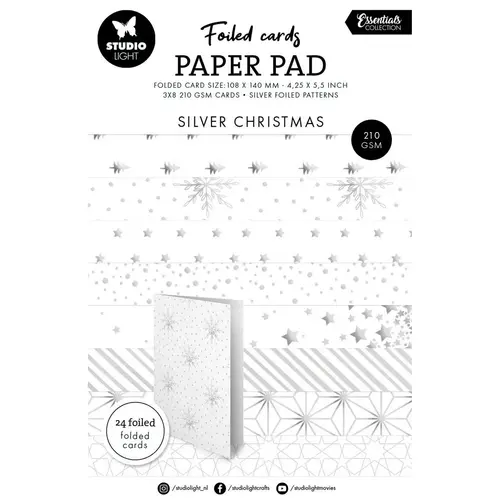 Studio Light Paper Pad A5 - Foiled Cards Silver Patterns