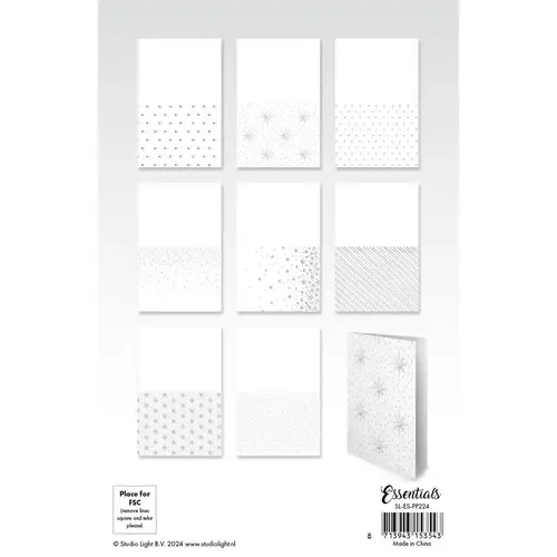 Studio Light Paper Pad A5 - Foiled Cards Silver Patterns