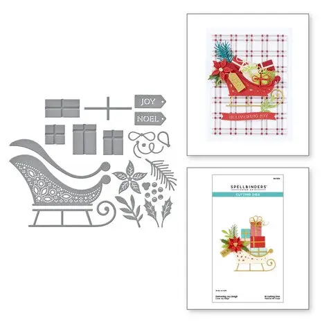 Spellbinders dies - Delivering Joy Sleigh Etched Dies (S4-1358)