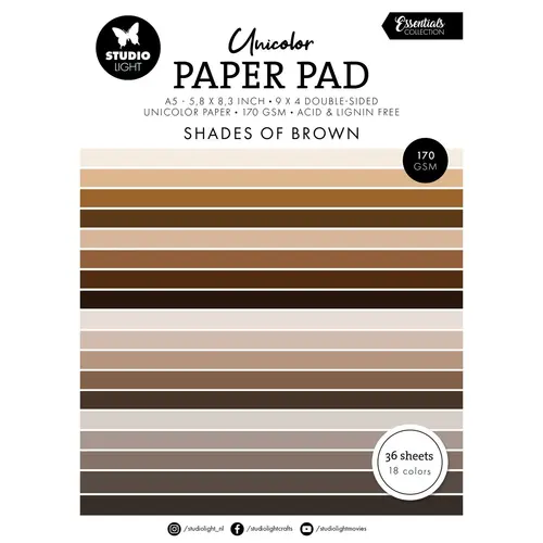 Studio Light Paper Pad A5 - Shades Of Brown