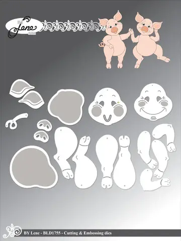 By Lene dies BLD1755 - Happy Pigs