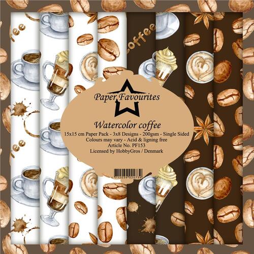 Paper Favourites 15x15 PF153 Watercolor coffee