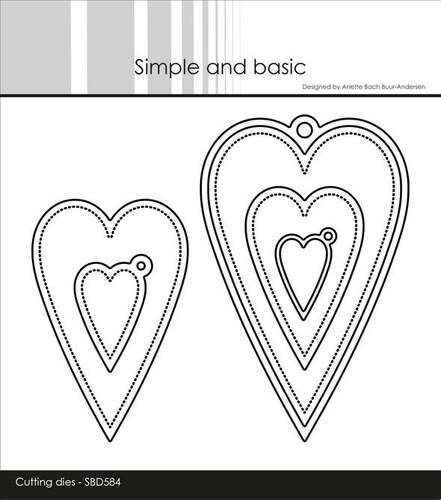Simple and Basic die SBD584 - Oblong Hearts w/tag