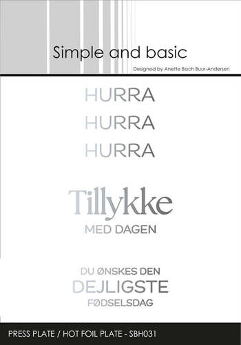 Simple and Basic Press Plate / Hot Foil Plate SBH031 - Hurra