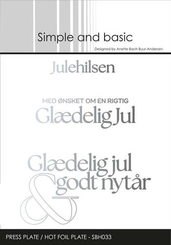 Simple and Basic Press Plate / Hot Foil Plate SBH033 - Julehilsen