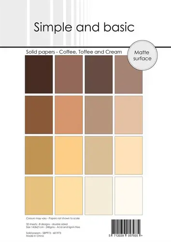 Simple and Basic SBP973 Solid Papers - Coffee, Toffee and Cream