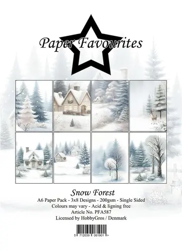 Paper Favourites A6 Paper Pack - Snow Forest