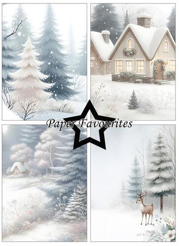 Paper Favourites A6 Paper Pack - Snow Forest