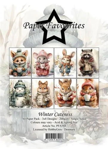 Paper Favourites A6 Paper Pack - Winter Cuteness