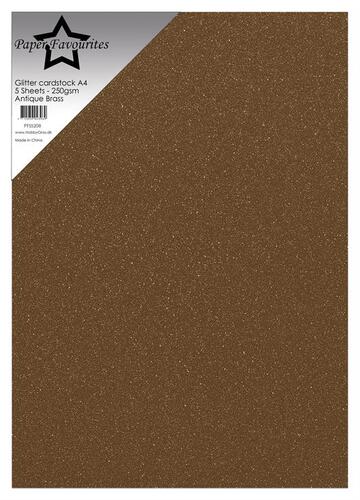 Paper Favourites Glitter Cardstock - Antique Brass