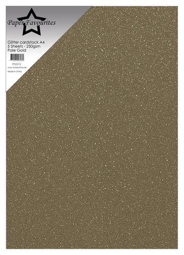 Paper Favourites Glitter Cardstock - Pale Gold