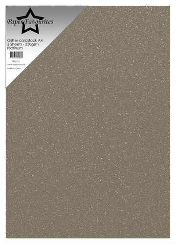 Paper Favourites Glitter Cardstock - Platinum