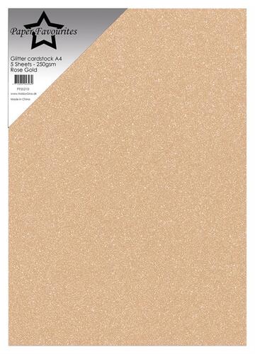 Paper Favourites Glitter Cardstock - Rose Gold