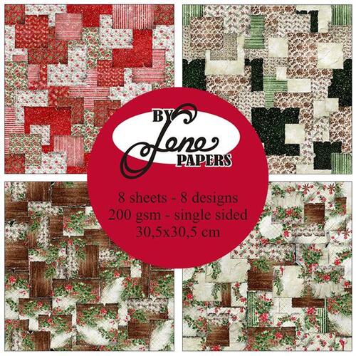 BY Lene Paperpad BLP370 - Christmas Patchwork 30,5X30,5