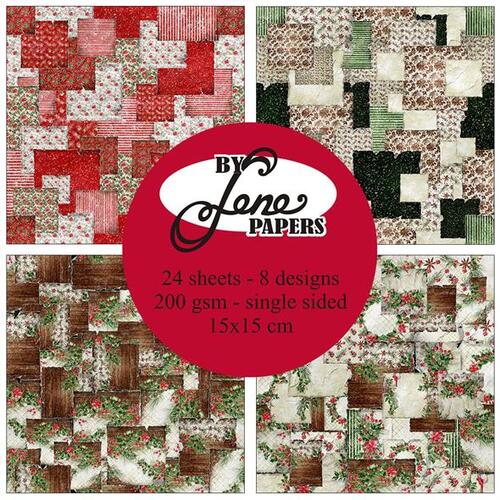 BY Lene Paperpad BLP070 - Christmas Patchwork 15x15cm