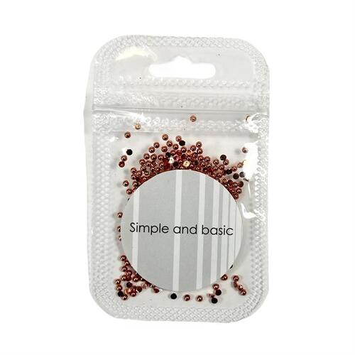 Simple and basic SBA503 - Half Pearl 2mm - Polished Rose Gold