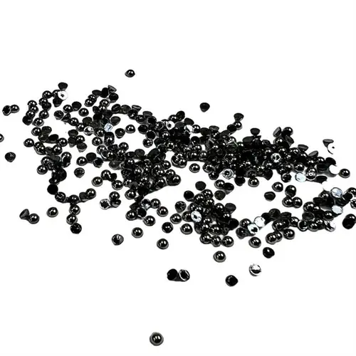 Simple and basic SBA504 - Half Pearl 2mm - Polished Antique Silver