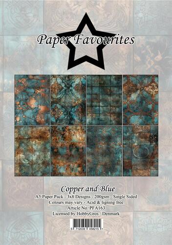 Paper Favourites A5 Paper Pack PFA163 - Copper and blue