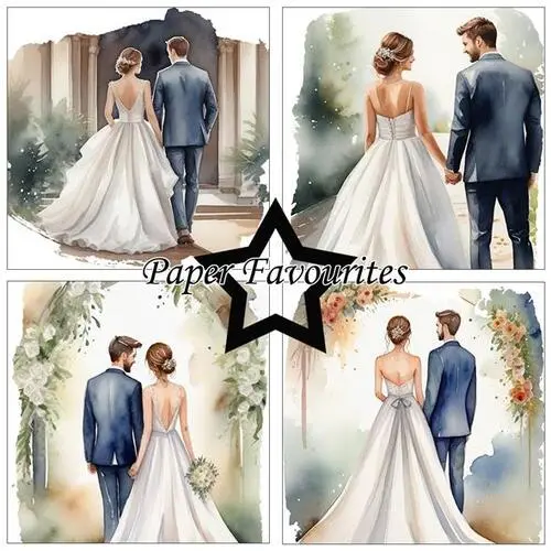 Paper Favourites 15x15 PF541 Bride & Groom