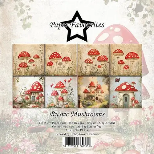 Paper Favourites 15x15 PF538 Rustic Mushrooms