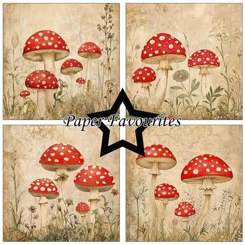 Paper Favourites 15x15 PF538 Rustic Mushrooms
