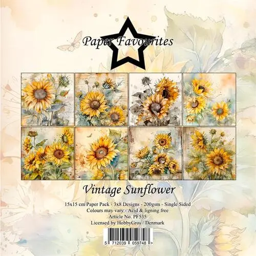 Paper Favourites 15x15 PF535 Vintage Sunflower