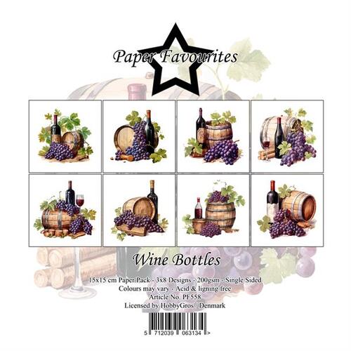 Paper Favourites 15x15 PF558 Wine Bottles