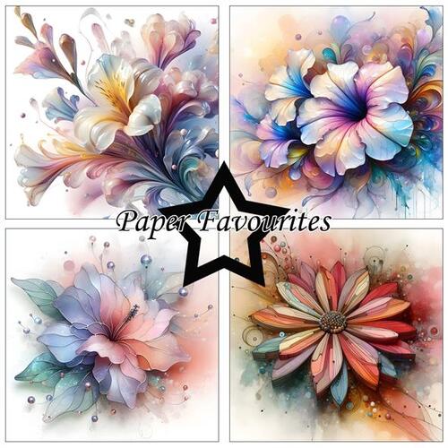 Paper Favourites 15x15 PF521 Abstract flowers