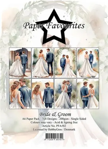 Paper Favourites A6 Paper Pack - Bride & Groom