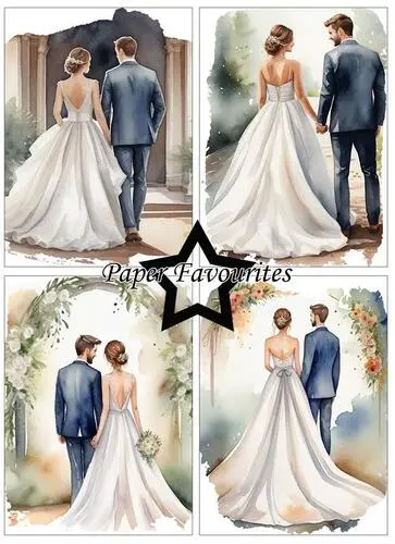 Paper Favourites A6 Paper Pack - Bride & Groom