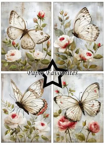 Paper Favourites A6 Paper Pack - Grunge Butterflies