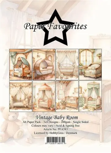 Paper Favourites A6 Paper Pack - Vintage Baby Room