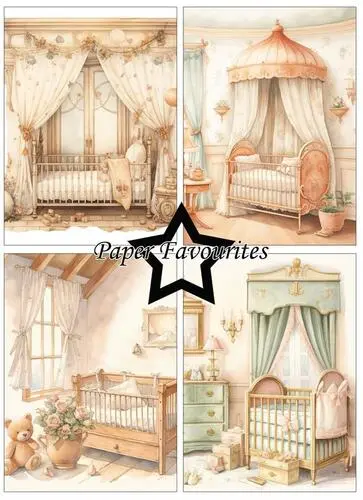 Paper Favourites A6 Paper Pack - Vintage Baby Room